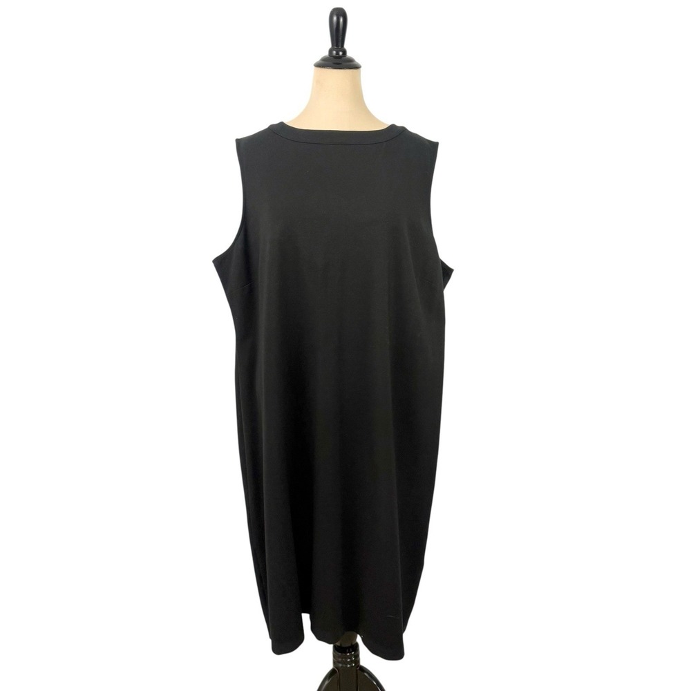TALBOTS WOMAN Black Sleeveless Knit Midi JUMPER DRESS 24W Casual Modest Classic